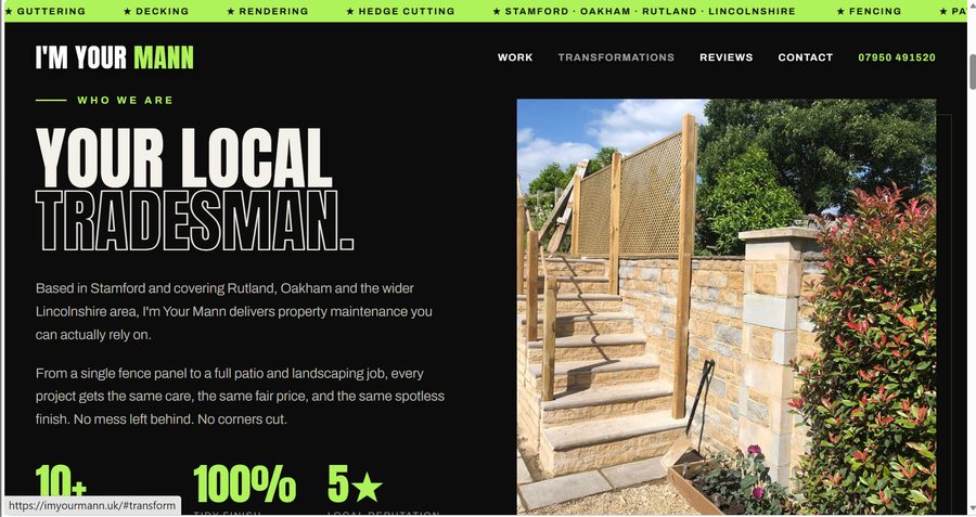 Screenshot of the I'm Your Mann website